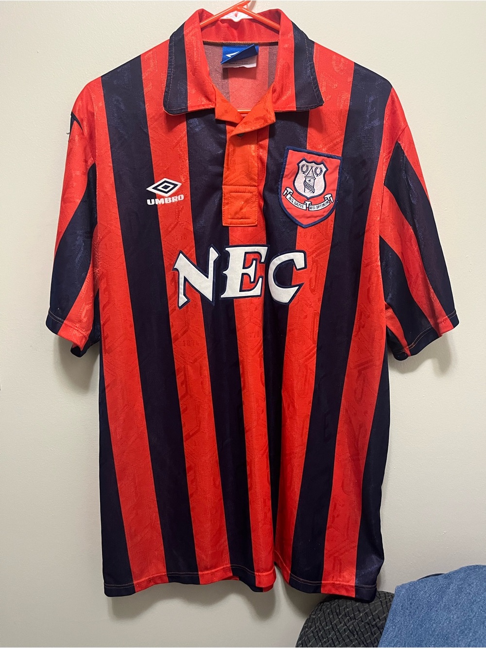 Vintage 1992-94 Everton Away Shirt - Umbro - Made in England - Size XL